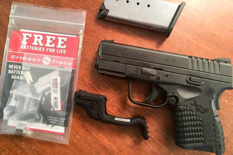 New Crimson Trace Laserguard Springfield XD-S - Review - SHOT Show 2016 The laser comes uninstalled with XD-S specific instructions, a battery, and adjustment tools.