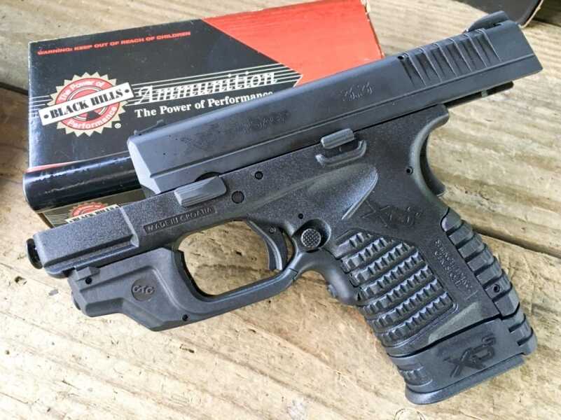 New Crimson Trace Laserguard Springfield XD-S - Review - SHOT Show 2016 The Black Hills JHP +P 230-grain ammo turned in some good groups.