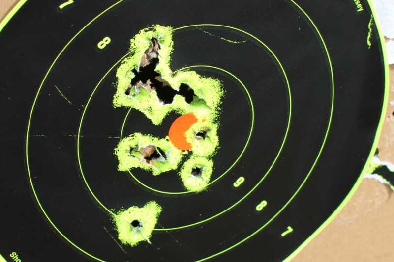 Rocking the gun from the holster at 15 yards. 
