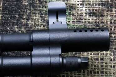 The brake keeps the barrel flat, even during rapid fire--an excellent addition to a QCB gun.