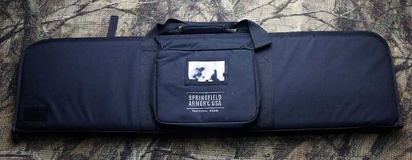 The outside of the bag. 