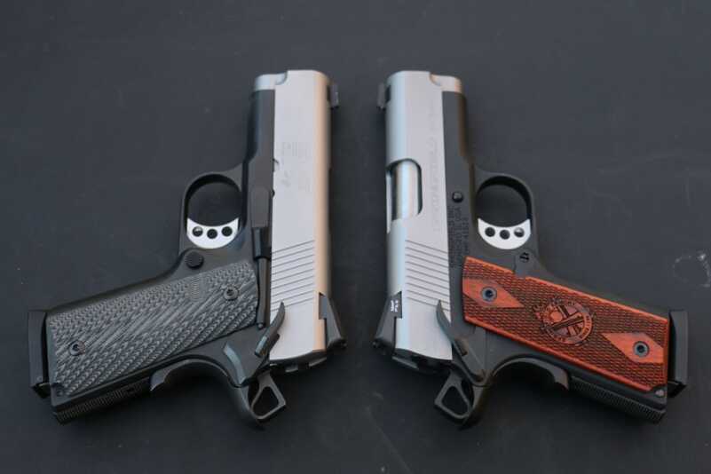 Enhanced Micro Pistol (EMP) from Springfield Armory Finish options vary, as do grip materials.