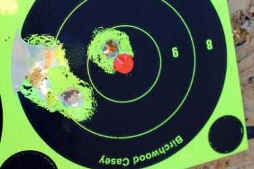Double action from 15 yards. 