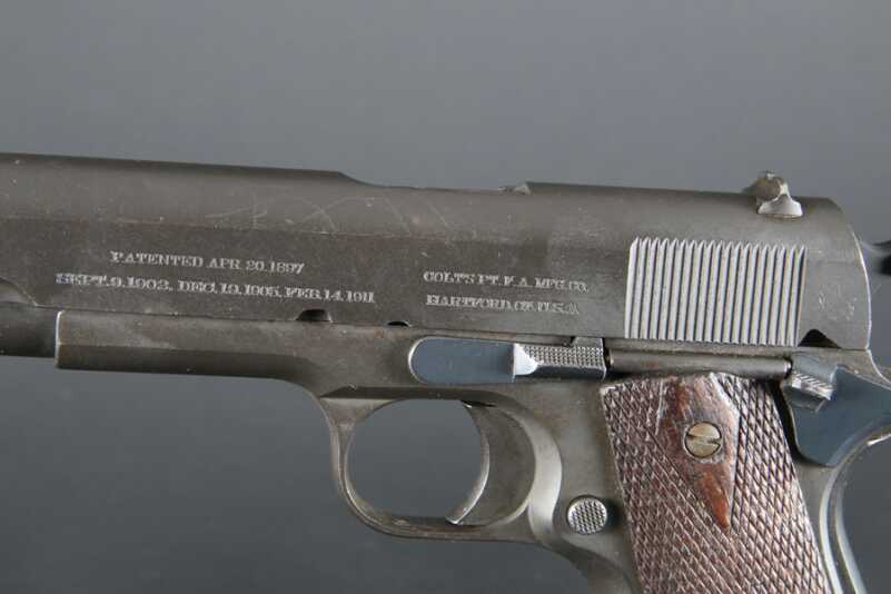 Turnbull Restoration of a 1911--Step by Step The markings on a gun are crucial, and help establish value. In this case, the Argentinian markings hurt the value, but they are important to the gun's history.