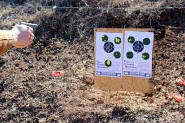 Heizer's Pocket AK and Pocket AR--7.62x39 and .223 Hand Cannon Review Shooting from about 5 feet from the target.