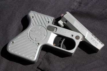 Heizer's Pocket AK and Pocket AR--7.62x39 and .223 Hand Cannon Review The pocket pistol has mass. 23 ounces, empty.