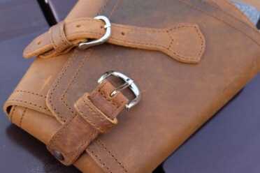 Saddleback Leather Pistol Wrap--Review The straps and buckles hold everything secure for transportation or storage.