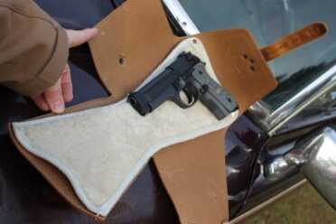 Saddleback Leather Pistol Wrap--Review Here you can see Wilson Combat's take on the M9. There's a lot of room in the medium sized wrap.