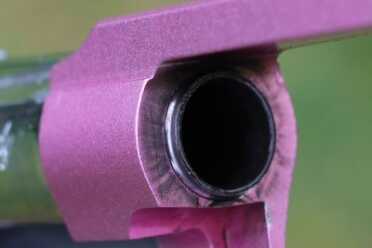 Dirty. Pink shows powder residue. 