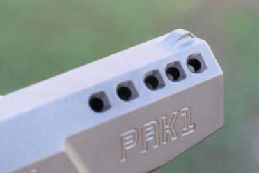 Heizer POCKET AK and POCKET AR Gel Test Porting on short barrel significantly reduces velocity and increases flames