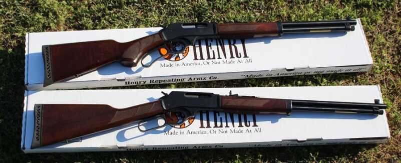Henry's Updates .30-30 and .45-70: Review Redux The two updated guns. Check below for the originals. At first glance, they're almost identical.