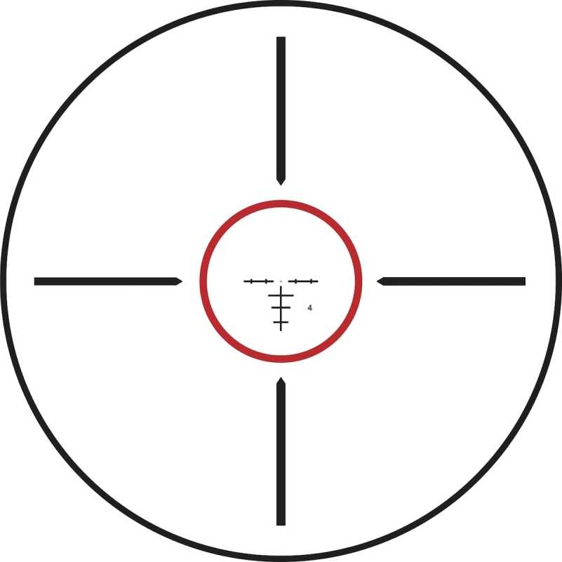 This Burris Circle Dot is a good example of a combination reticle. The illuminated ring provides fast "red dot like" sighting while the graduations provide hold point for longer range shots.