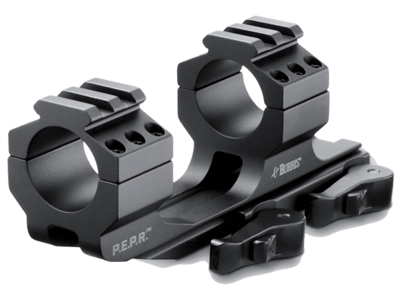 Quick detach mounts usually use throw levels to clamp onto the rail without need for tools.