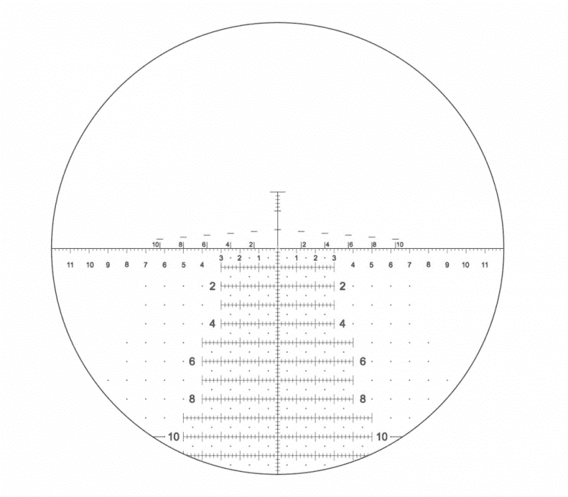 The Horus 591 reticle looks complex, but with practice you can make fast and accurate shots at varying distances. 