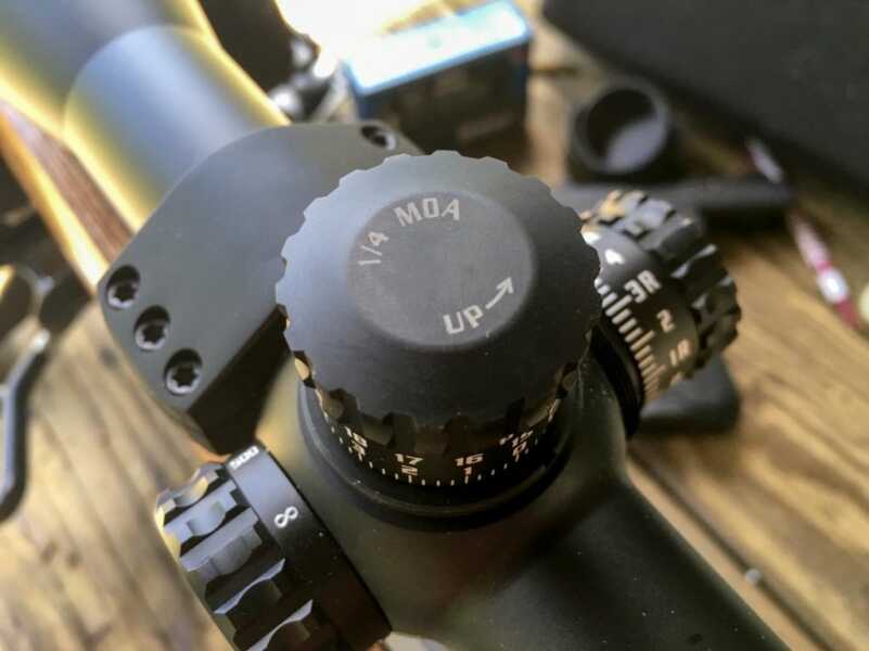 Optics Buying Guide: How To Properly Zero Your Scope Most scope dials will indicate the amount of adjustment per click. This Burris Veracity adjusts 1/4-inch at 100 yards per click.