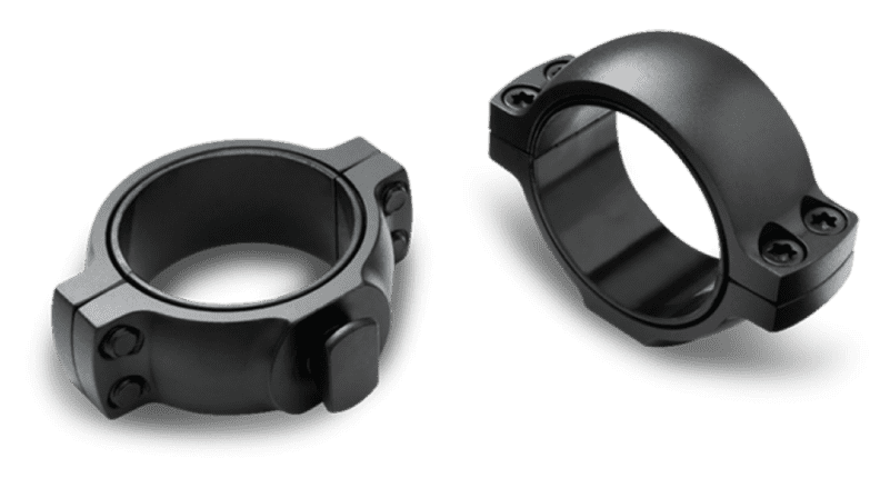These Burris Signature dovetail rings rotate and lock into dovetail-compatible bases.