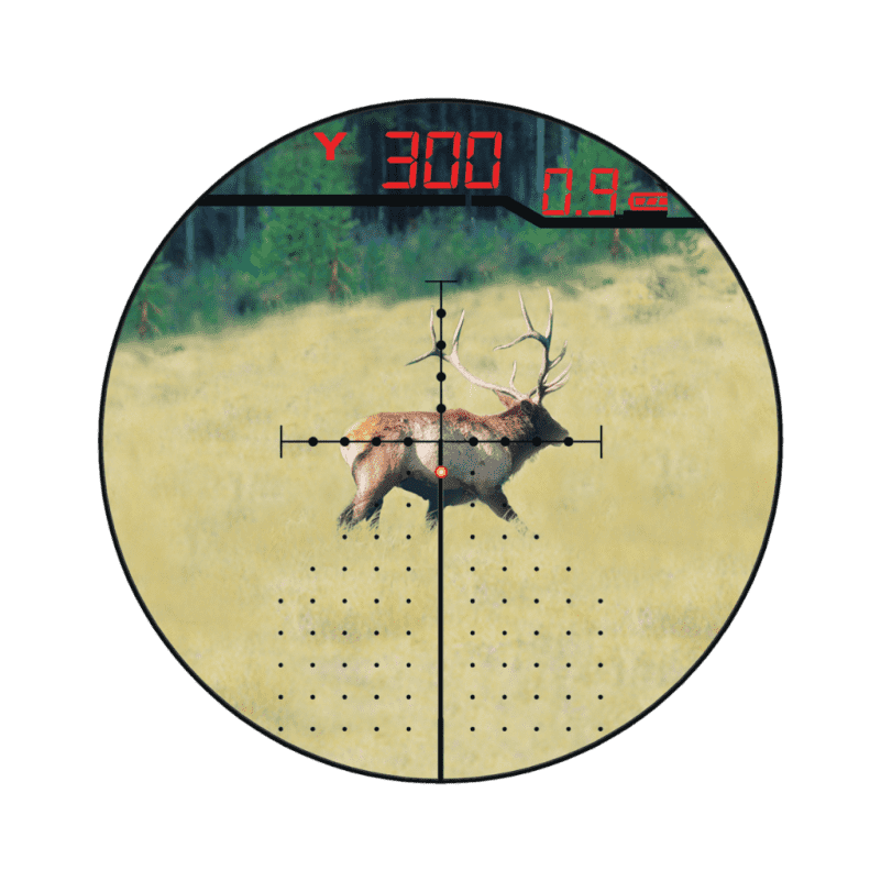 Modern technology has coe to reticles. This X96 comes with the Burris Eliminator laser scope. Press a button and the internal laser rangefinder determines distance and lights up the correct holdover dot.