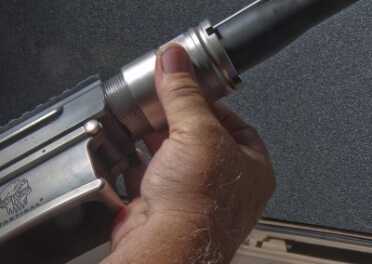 DRD Tactical Takedown Kivaari Semi-Auto .338 Lapua Magnum TAKEDOWN STEP 3: Tighten the barrel not by hand first making sure not to cross thread.