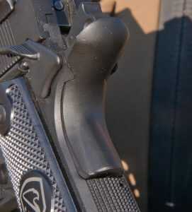 A 100-Yard 1911: Republic Forge Longslide 10mm—Full Test The pistol came with a extended beavertail grip safety.