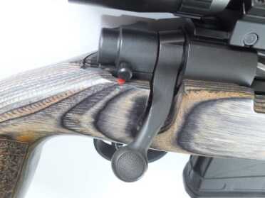 The safety is located in the standard position. I’d have liked a longer bolt handle with a larger knob, but this is a budget rifle, so using the standard unit makes sense. 