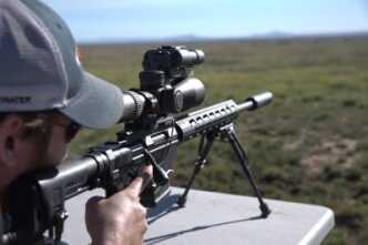 The Radius can be mounted on a side rail or on top of an optic (as shown).