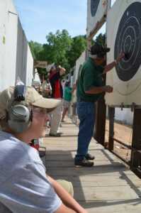Pulling targets in "the pits" during a Palma match. The size of the black is HUGE! 
