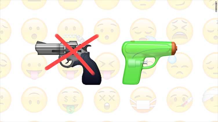 Apple to Replace Revolver Emoji with Squirt Gun (Photo: CNNMoney)
