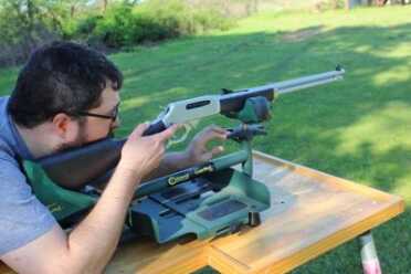 The silver and black of the rifle matches my hair!