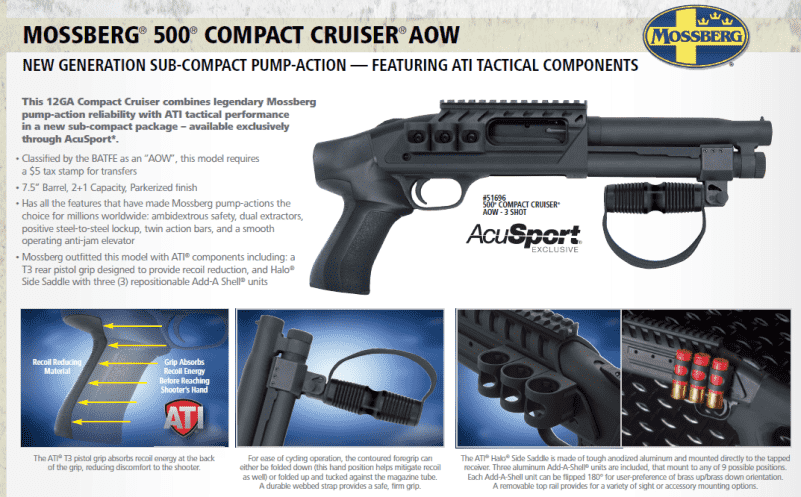 Mossberg Unveils 'Compact Cruisers,' NFA-Required Shorties ati mossberg aow 500