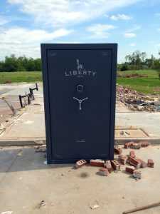 A properly anchor, high-quality safe can withstand some of the most powerful forces on earth, such as a tornado. Image courtesy of Liberty Safe.