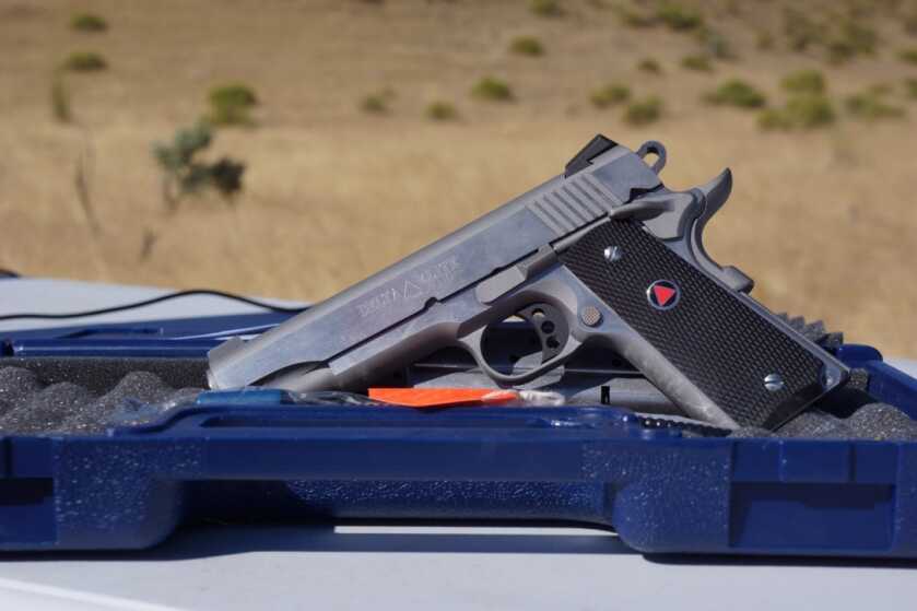 Colt Delta Elite 10mm stainless 1911 configured from the factory for defensive and field use