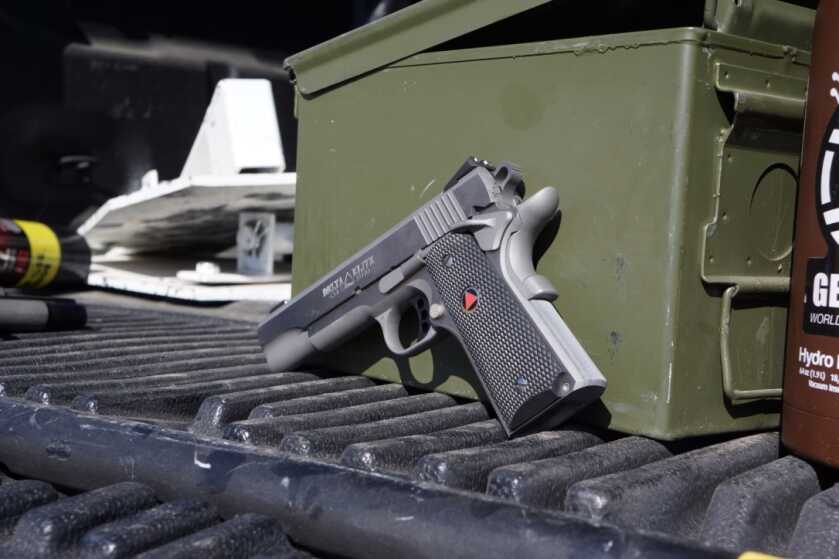 Colt Delta Elite 10mm cooling after a string of fire during range testing