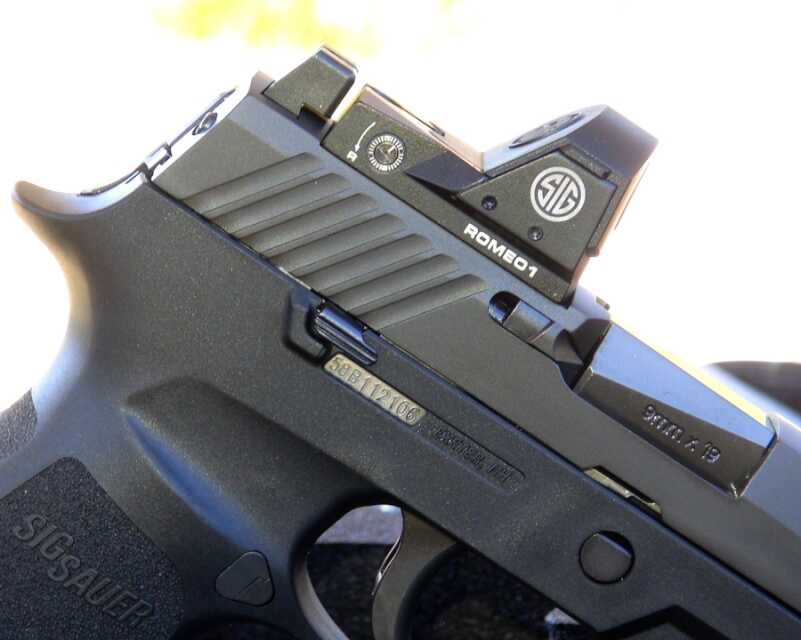Sig's New P320RX Competition & Defense Pistol—Full Review The P320 slide is milled precisely to fit the ROMEO1, providing a fit and stability that no adapter plate can match. The fit is actually dovetail style – you must slide the ROMEO1 in from the side.
