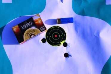 To NFA or not NFA? Nighthawk Custom 870 SBS 12 Ga.—Full Review The author also shot the Nighthawk for groups with slugs at 50 yards, with this group being a Federal Flite Control load.