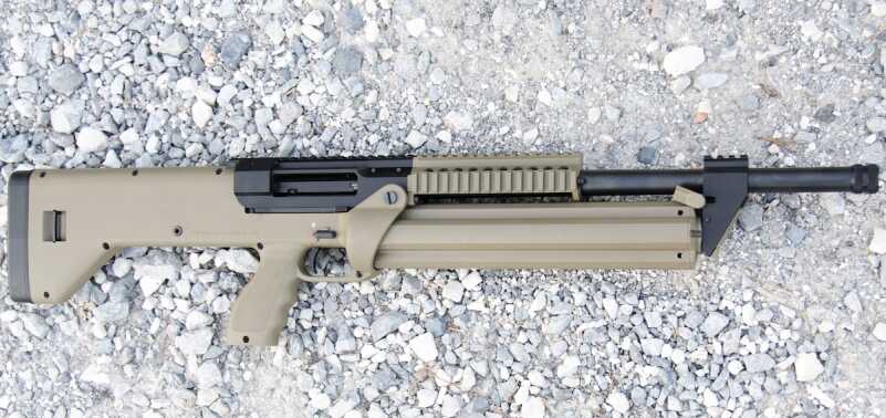 The SRM Arms Model 1216 packs in a lot of firepower into a reasonably compact package. The semi-auto shotgun holds 15 shells of 12 gauge ammo.