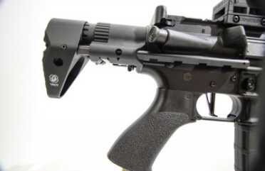 Side Rail Fully Collapsable Stocks - Troy's M7A1 and Tomahawk PDW Stock Systems The M7A1 PDW stock allows you to drastically shorten your AR's overall length.