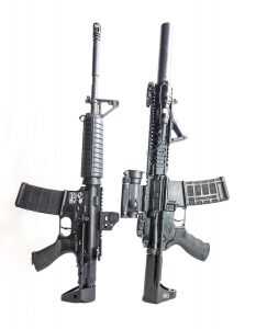 Side Rail Fully Collapsable Stocks - Troy's M7A1 and Tomahawk PDW Stock Systems The M7A1 PDW stock (left) and the Tomahawk (right) from Troy Industries give you some great options for micro-sizing your AR.