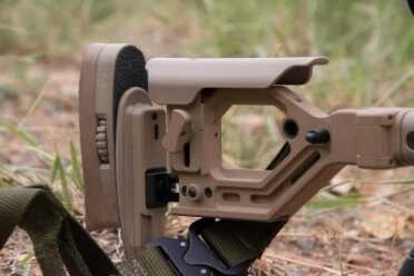 Custom Ultralight Surgeon Scalpel Rifle—Full Review The AX stock allows you to adjust the stock to fit you perfectly. Folded, it locks into place, cradling the bolt and allowing you to fit it into smaller packs and cases.