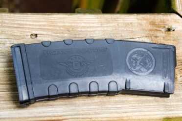 The rifle comes with one 30-round polymer magazine branded with the Freedom Munitions logo.