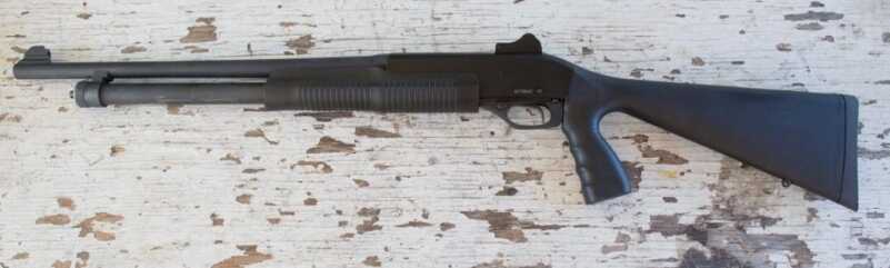 4 MSRP Stevens 320 20-Gauge Pump Home Defense Gun - Full Review The Stevens 320: left side.
