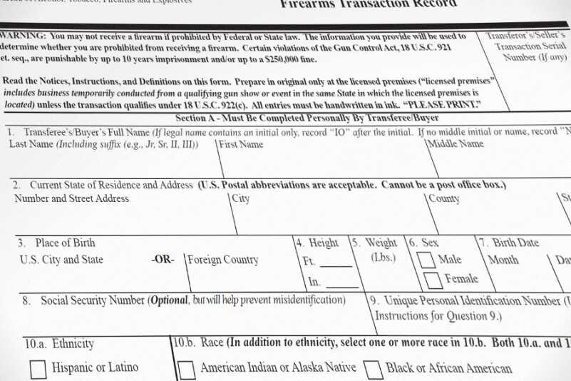 New FFL Form 4473 for Background Checks Incoming form-4473-new-2017-nics