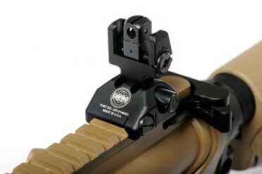 Ultra-Compact SBR: LWRC IC PSD 5.56—Full Review. The Skirmish rear sight is a square post with four different aperture diameters that can be selected by rotating the post.