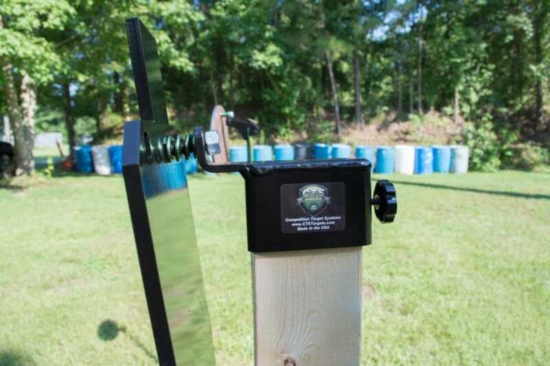 The spring mount allows flex and directs splatter towards the ground.