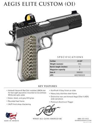 Red Dot Ready Always: Kimber's Aegis Elite 1911 – SHOT Show 2018