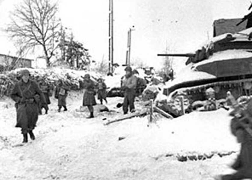 Frozen Belgian winter battlefield where Leonard Funk fought at Holzheim