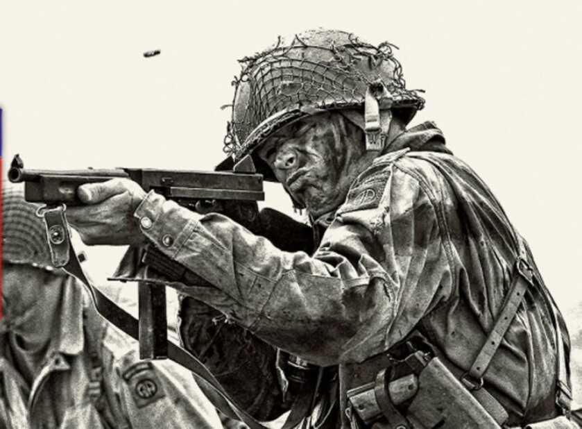 Leonard Funk swung his Thompson submachine gun and killed the German officer