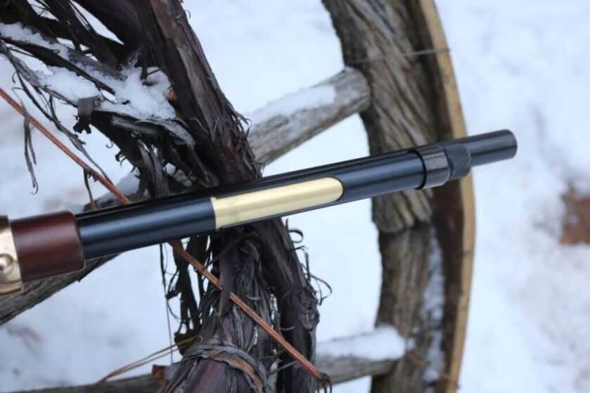 Henry .45-70 tube loading port detail on the big bore lever action rifle