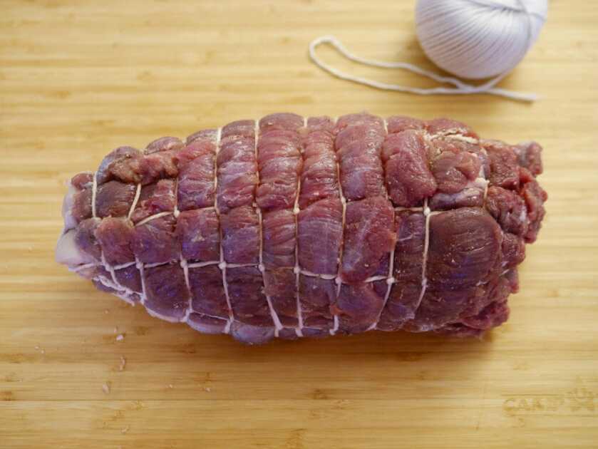 Simple Gourmet: Smoked Bear Ham Black bear meat trussed with butcher's twine before smoking into ham