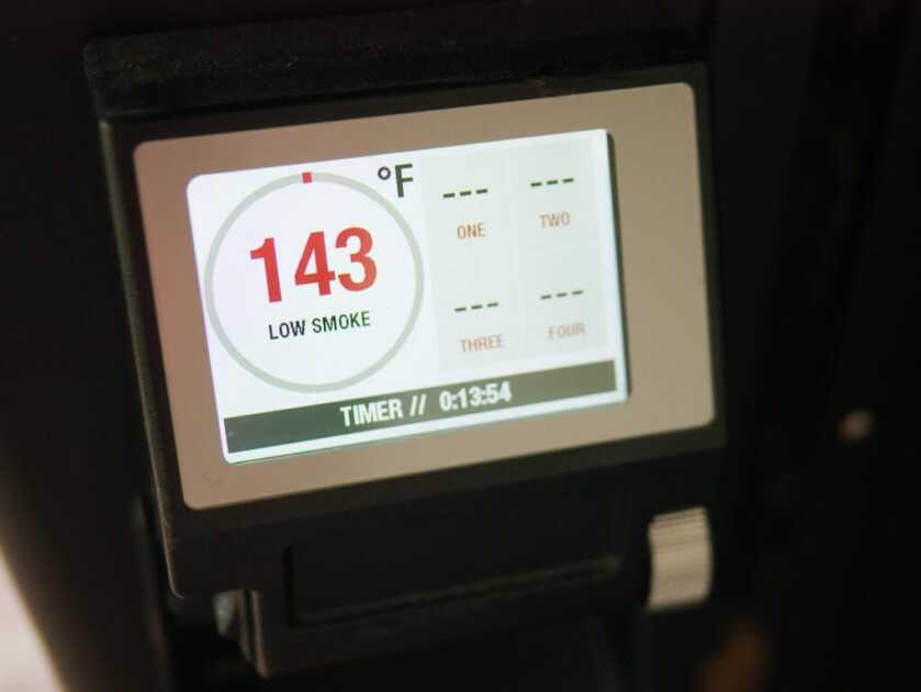 Simple Gourmet: Smoked Bear Ham Camp Chef Woodwind smoker monitoring smoked bear ham to 165 degrees internal temperature