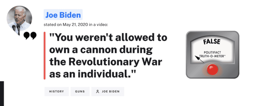 PolitiFact Busts Joe Biden For False 2A Claim PolitiFact Busts Joe Biden For False 2A Claim